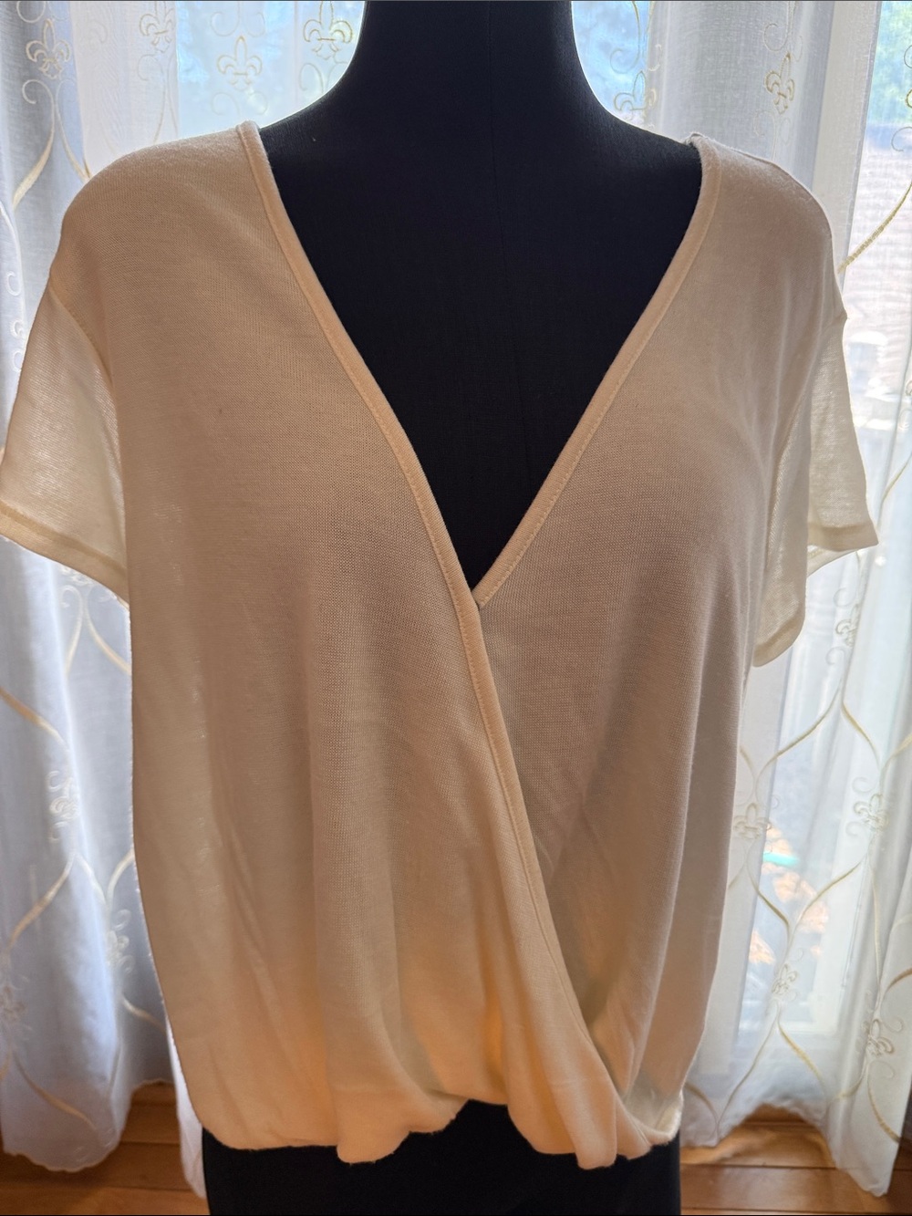 Free People Blush Wrap-Style Short Sleeve Top